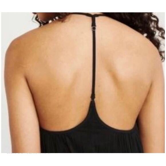 Abercrombie & Fitch Black Swing Dress Size Large Pleated Boho - Picture 2 of 9